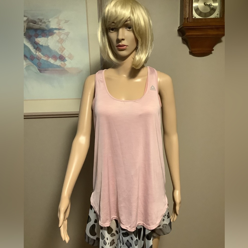 2/$13 Reebok Pink Racerback Tank Top Women's Size Large